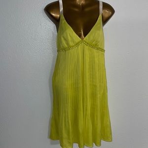Elizabeth and James Yellow pleated slip dress